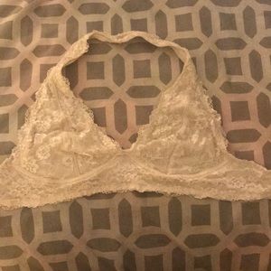 Off-white lace bralette